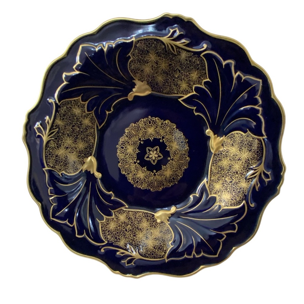 WEIMAR PORZELLON Blue Gold Jutta 864 Plate